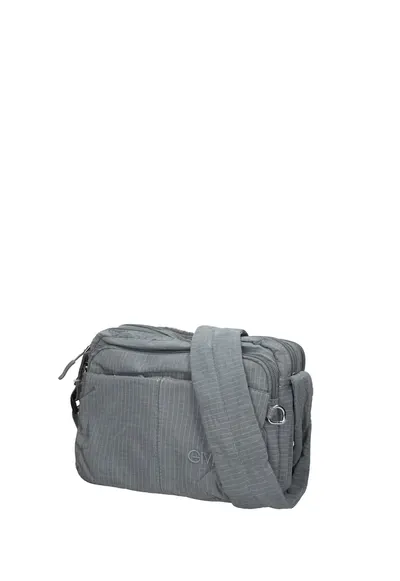 Geanta din material textil cu bareta de umar si buzunare multiple Seraphina Plus - Gri inchis