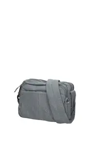 Geanta din material textil cu bareta de umar si buzunare multiple Seraphina Plus - Gri inchis