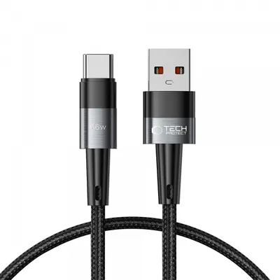 Cablu Date si Incarcare USB-A - USB-C Tech-Protect Ultraboost, 66W, 0.5m, Gri
