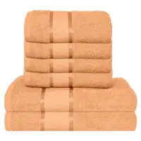 Set 6 Prosoape, Bumbac 100%, 400g m ², Portocaliu Piersica