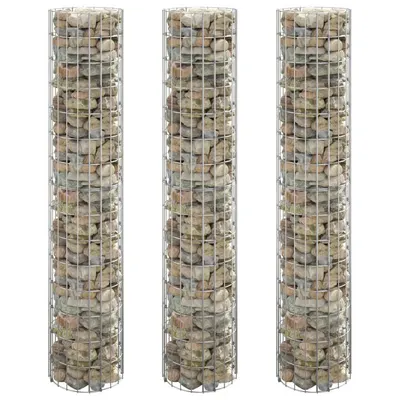 Gossi strat inaltat gabion 3 buc. Ø30x150 cm otel galvanizat circular