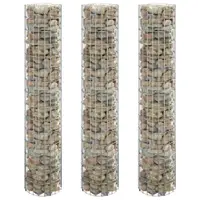 Gossi strat inaltat gabion 3 buc. Ø30x150 cm otel galvanizat circular