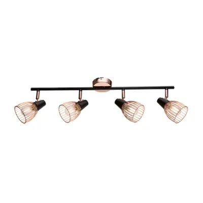 Lustra 4xe14 Ambix Negru/cupru