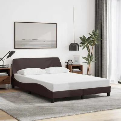 vidaXL Cadru de pat, Dover, maro închis, 140x200 cm, textil