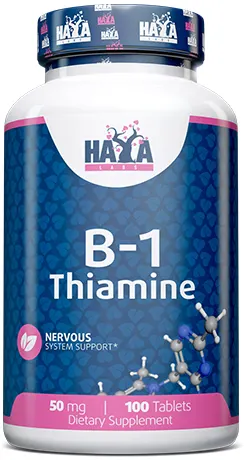 Vitamin B-1 Thiamine, 50 mg, 100 tablete, Haya Labs