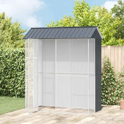 vidaXL Cușcă pentru păsări Antracit 215 x 110 x 247 cm Oțel Galvanizat
