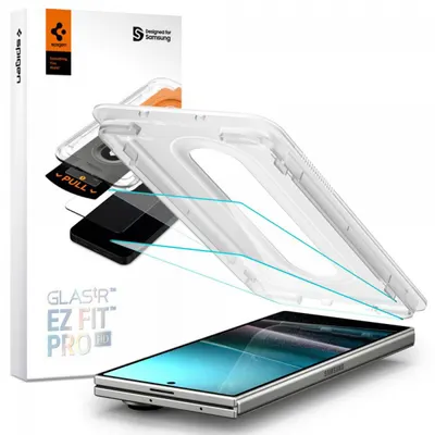 Folie de protectie Ecran Exterior Spigen GlastR EZ FIT Pro HD pentru Samsung Galaxy Z Fold7 F966, Sticla Securizata, Full Glue, Set 2 bucati AGL09579
