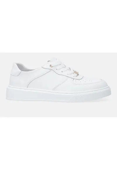 Pantofi sport din piele cu perforatii in partea din fata