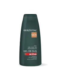 Gel De Duș Active 3 n 1 Cu Provitamina B5 Hidratare și ngrijire Pentru Față, Corp și Păr, Efect Răcoritor, Gerovital Men, 400 Ml