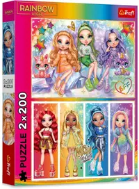 Puzzle Trefl din 2 x 200 piese - Păpuși în culorile curcubeului