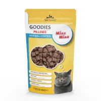 Recompense pentru pisici Miau Miau Pillows Hairball cu pui 60 gr