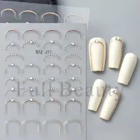 Abtibilduri unghii 3D Marquise, STICKER117, Rose gold