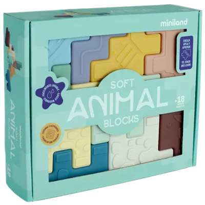 Jucarie educativa cuburi moi pentru toddleri, Animalute