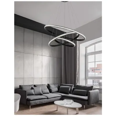 Lampa suspendata NAGER Dimabil Nisipiu Negru Aluminiu & Acrylic LED 62 Wat 230 Volt 3586Lm 3000K IP20