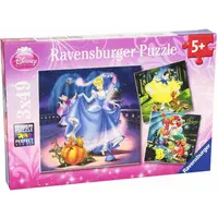 Puzzle alba ca zapada cenusareasa si ariel 3x49 piese
