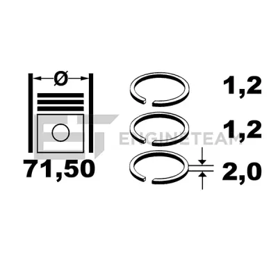Set segmenti piston ET ENGINETEAM R1010650