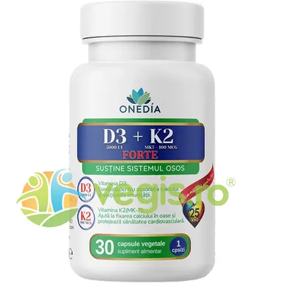 Vitamina D3 + K2 Forte 30cps vegetale