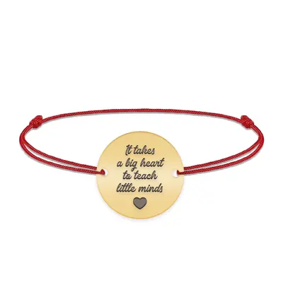 Graduatio - Bratara personalizata snur profesoara/invatatoare din argint 925 placat cu aur galben 24K