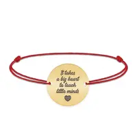 Graduatio - Bratara personalizata snur profesoara/invatatoare din argint 925 placat cu aur galben 24K