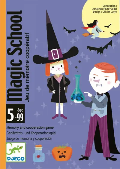 Joc de cărți pentru copii Djeco - Magic School