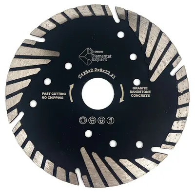 Disc diamantat TURBO Premium pentru Granit, Marmura, Piatra 125x22,2 (mm) - Triangle Protect - DXDY.2287.125