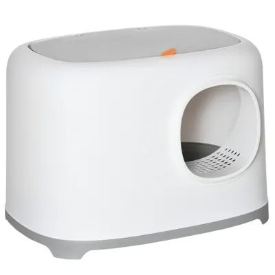 PawHut litiera pentru pisici cu lopatica si capac, 55x40x39cm | Aosom Romania