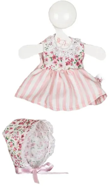 Haine pentru păpuși Asi Dolls - Chikita, pălărie și rochie cu flori, 21 cm
