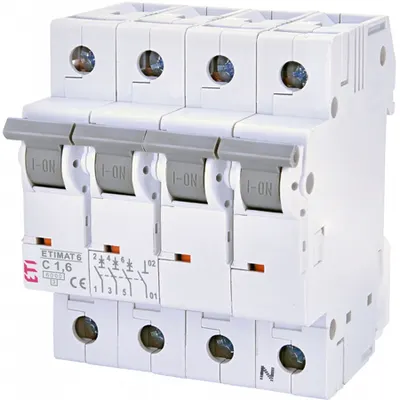 ETIMAT 6 Intrerupatoare automate miniatura 6kA ETIMAT 6 3p+N C1,6