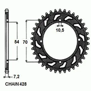 Pinion spate CBR 125-250, 2004-2015, 42 dinti, pas 428, SunStar