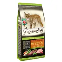 Primordial Hrană Pisici Adult cu Rață, Pui și Curcan: 70% ingrediente animale, fără cereale, 400 gr