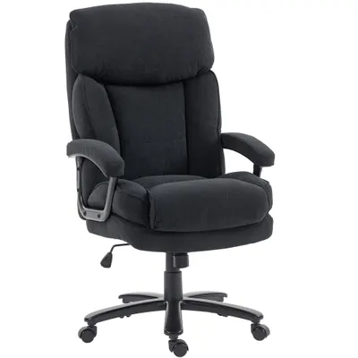 HOMCOM Fotoliu managerial ergonomic scaun birou până la 200 kg cu aspect de in, spătar înalt, | Aosom Romania
