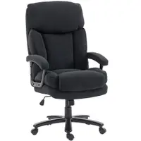 HOMCOM Fotoliu managerial ergonomic scaun birou până la 200 kg cu aspect de in, spătar înalt, | Aosom Romania