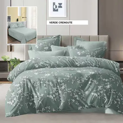 Lenjerie de pat ECONOMY verde crengute 230x250 cm, Ralex | 1 buc
