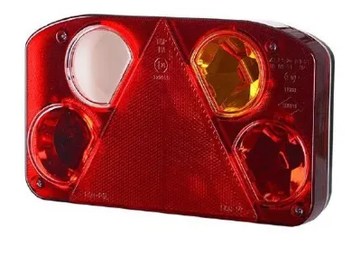 Stop spate dreapta (12V, cu intermitent, cu far de ceata, lumina de marsarier, cu stop, lumina de parcare, reflector triunghiular; fara bec)