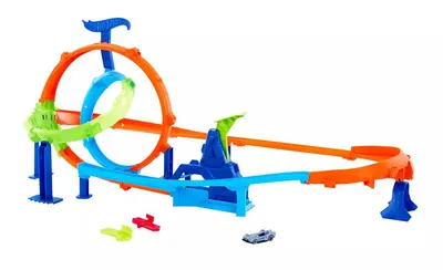 Pistă Hot Wheels - Rapid Launch Cyclone, cu mașinuță