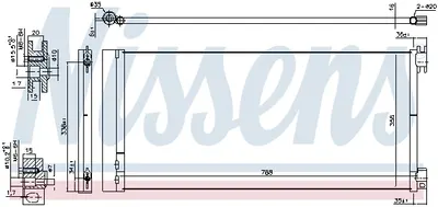 Radiator aer conditionat AC cu uscator potrivit FIAT TALENTO; NISSAN NV300; OPEL VIVARO B; RENAULT TRAFIC III 1.6D 2.0D 05.14
