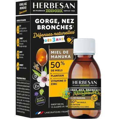 Sirop pentru Gat si Bronhii pentru Copii cu Miere de Manuka IAA15+ (MGO 514) 100ml