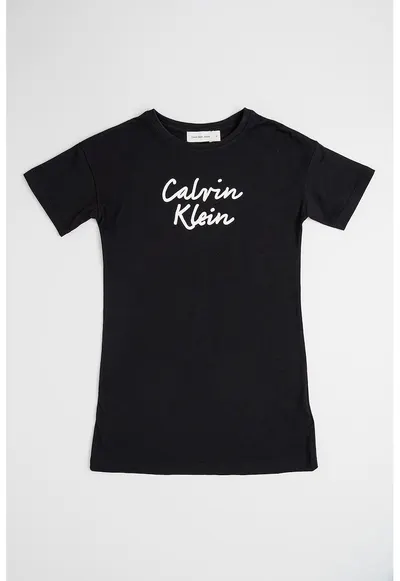 Rochie de seara cu imprimeu logo - Negru