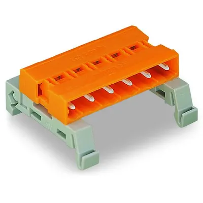Double pin header; DIN-35 rail mounting; Pin spacing 7.62 mm; 2-pole; orange