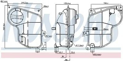 Vas expansiune cu capac potrivit AUDI A4 B5, A4 B6, A6 C5, A8 D2; SKODA SUPERB I; VW PASSAT B5, PASSAT B5.5 03.94-03.08