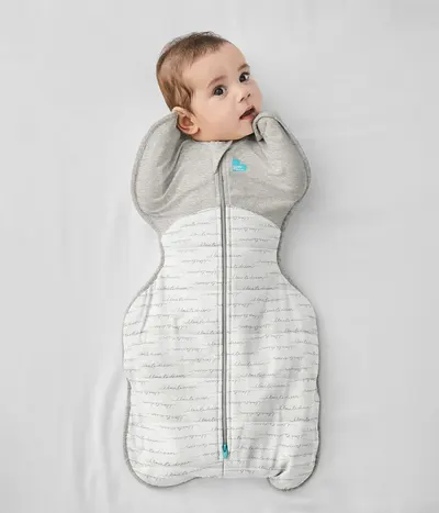 Sac de dormit pentru infasat Love to Dream Swaddle Up Alb Gri M 6-8.5 kg 2.5 Tog