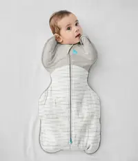 Sac de dormit pentru infasat Love to Dream Swaddle Up Alb Gri M 6-8.5 kg 2.5 Tog