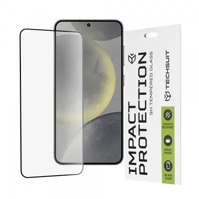 Folie de protectie Ecran Techsuit pentru Samsung Galaxy S25 S931 / S24 S921, Sticla Securizata, Full Glue, 111D, Neagra