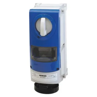 Priza industriala cu interblocaj verticala - WITH BOTTOM - WITH FUSE-HOLDER BASE - 3P+N+E 16A 480-500V-50/60HZ 7H - IP66