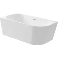 Cada baie freestanding Deante Silia, 160 x 75 cm, lipita de perete, orientare stanga, alb lucios