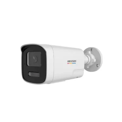 Camera supraveghere IP exterior cu iluminare duala Hikvision ColorVU DS-2CD1T47G2H-LIUF/SL, 4 MP, 4 mm, IR/lumina alba 50 m, microfon si difuzor, stroboscop, slot card, PoE