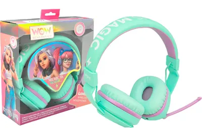 Căști pentru copii cu microfon WOW Generation - WOW00026, wireless, albastre