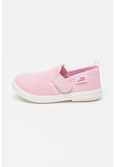 Tenisi din material textil cu inchidere velcro - Roz deschis