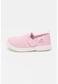 Tenisi din material textil cu inchidere velcro - Roz deschis