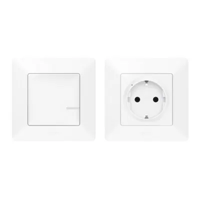 Kit all-in-one care con tine o priza conectata + Intrerupator de lumina wireless Valena Life with Netatmo